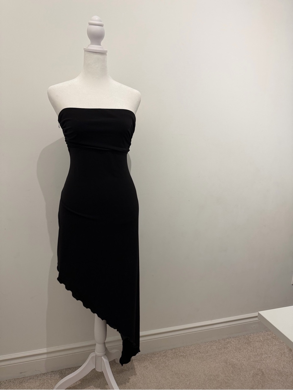 Urban Outfitters Black Strapless Asymmetrical Dress #Y2K - Picture 2 of 3